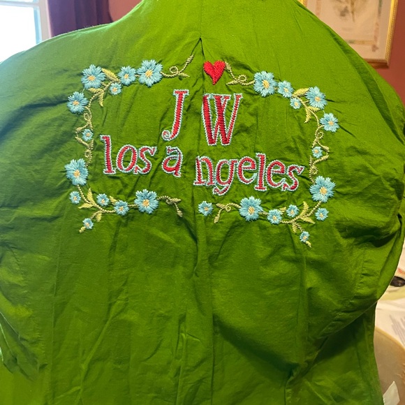 Vintage Y2K Johnny Was green corduroy blazer w/ multi color floral embroidery XS - Picture 2 of 10